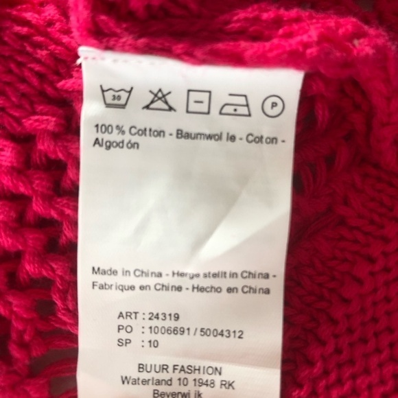 Yest Cropped Fairborn Fuchsia Cotton Shrug Open Cardigan Crochet Knit Sz 14 NWT - Picture 11 of 14
